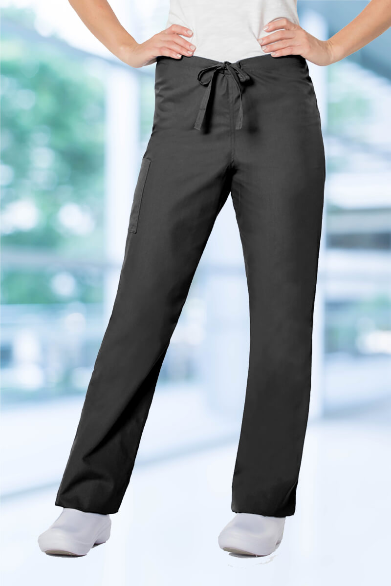 Women's Active Drawstring Scrub Pants - Black